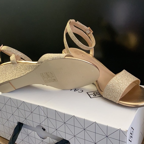 Gold Wedge Heels - Picture 2 of 4